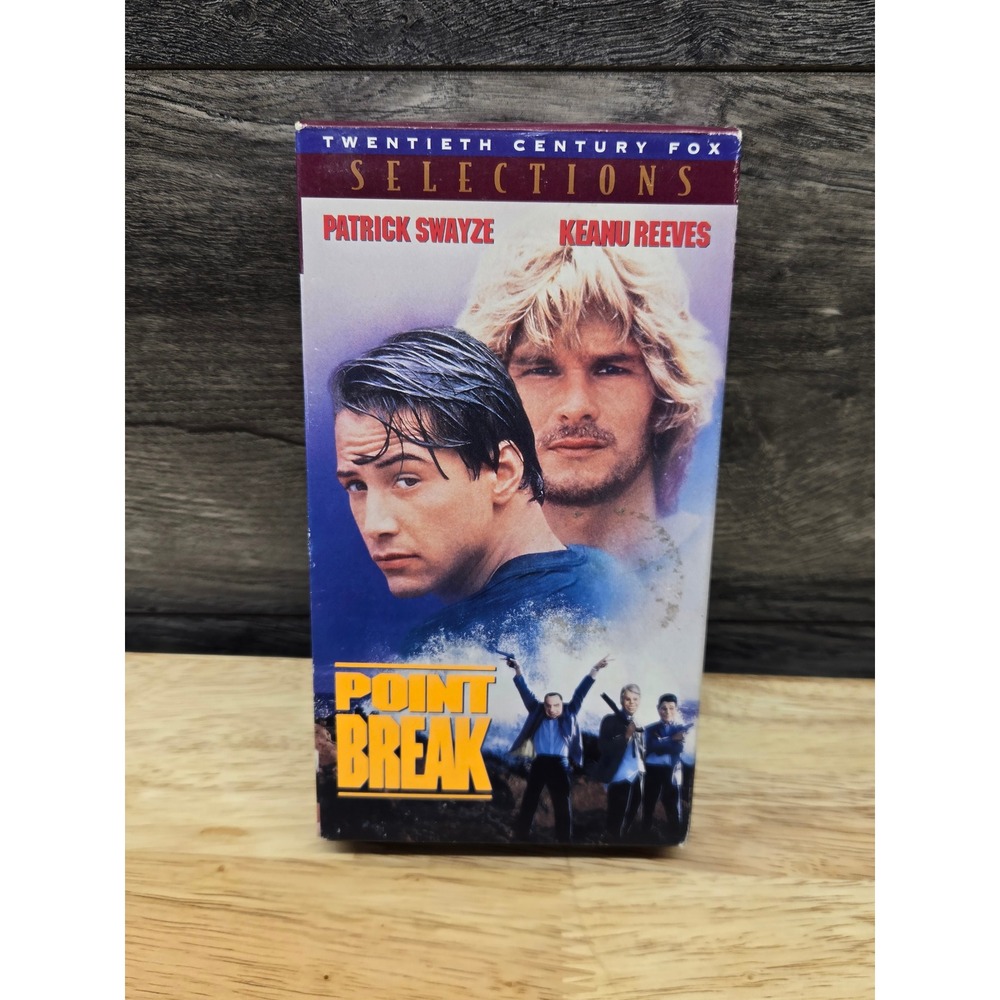 Point Break VHS 1991 Patrick Swayze Keanu Reeves Fox Selections Action Thriller